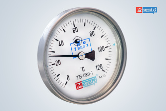 Термометр биметаллический ТБ-080-1 на диапазон показаний 0..120С