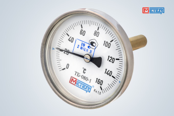 Термометр биметаллический ТБ-080-1 на диапазон показаний 0..160С