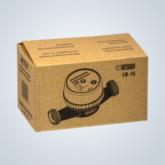 Счётчик воды крыльчатый СВ-15 "МЕТЕР" с монтажным комплектом