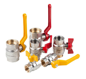 Кран для газа 1", DN 25, ручка-рычаг (наруж.резьба/ внутр.резьба), (никелированное покрытие) 